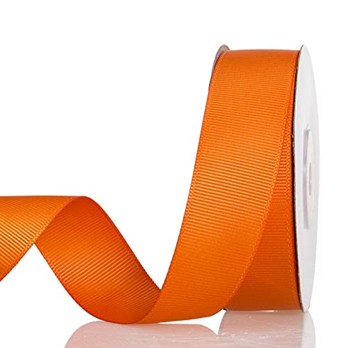 Atrbb 25 Yards 1 Inch Solid Grosgrain Ribbon Roll For Gift Wrapping Diy Hair Accessories (Orange) #TOP30