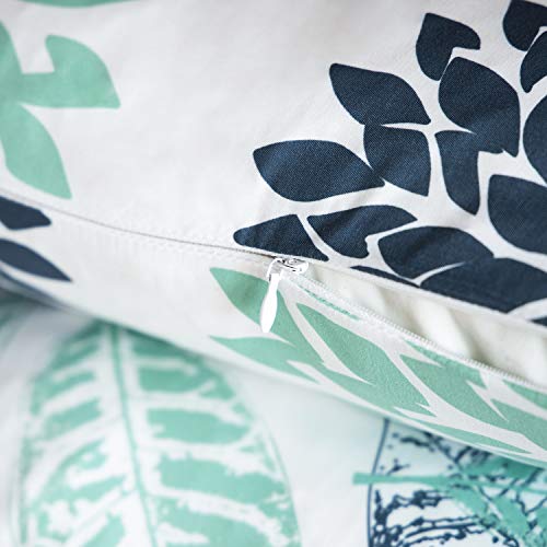 Phantoscope Set Of 4 New Living Series Cyan Blue Throw Decorative Pillow Cover Cushion Cover Geometric-Pattern 18 X 18 Inches 45 X 45 Cm #TOP5