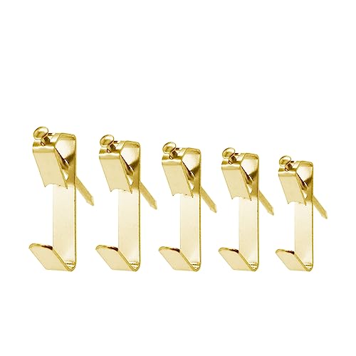 Image of 100 Piece Picture Hanging Kit with 30LB Gold Picture Hooks and Screws for Wall Mounting