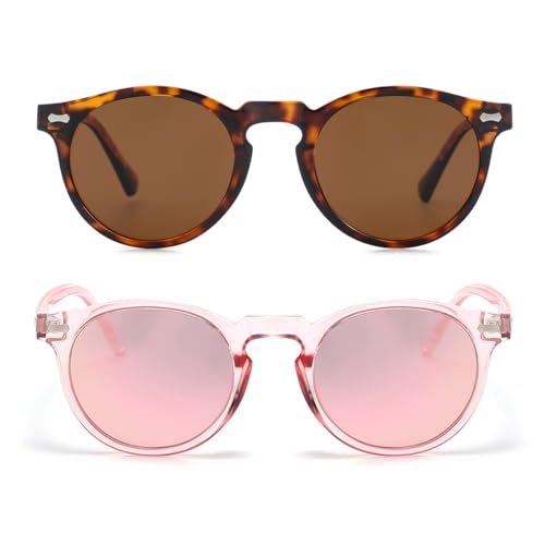 Image of Gleyemor Kids Polarized Cute Round Sunglasses for Kids Girls Boys Age 3-8