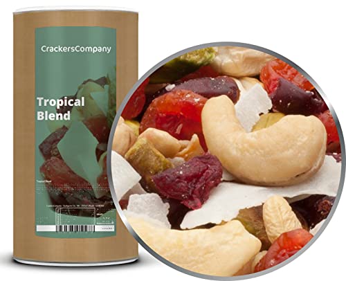 1 x 650g Studentenfutter Tropische Premium Nussmischung mit Cashew Kirsche Cranberry Pistazie Kokos ohne salzzusatz vegetarisch vegan glutenfrei laktosefrei