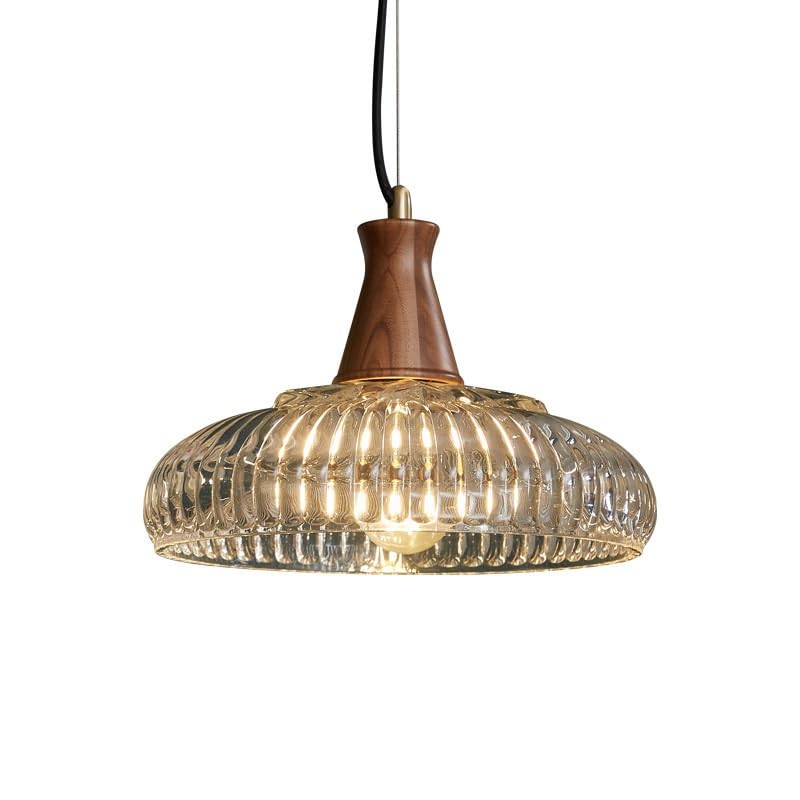 Lustre à Ligne Suspendue réglable luminaire rétro en noyer E27