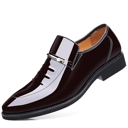 Image of Men's Dress Shoes Business Shoes Patent Leather Formal Derby Fashion Oxford Tuxedo Shoes
