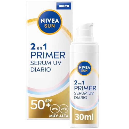 NIVEA SUN 2in1 Primer Daily UV Serum 30 ml (1.01 fl oz) Lightweight Face Serum and Makeup Primer, Smooth Fast-Absorbing Formula, Daily Facial Care for All Skin Types