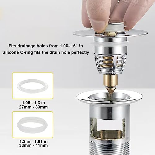 Tapón para lavabo de baño de acero inoxidable con filtro miniatura 4