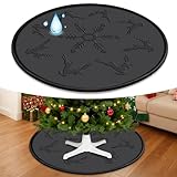 Silicone Christmas Tree Mat, Waterproof Christmas Tree Floor Protector Heavy Duty Christmas Tree Stand Mat Xmas Floor Protective Pad Saver with Reinforced Lip Under Tree Catch Needles,Spills,Sap