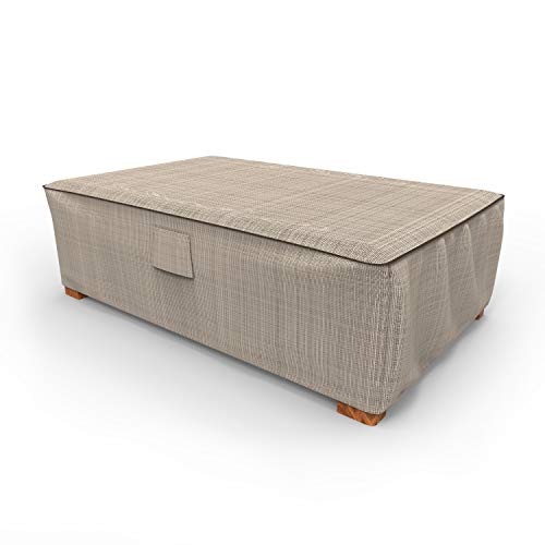 EmpirePatio Tan Tweed Patio Ottoman Cover/Coffee Table Cover, Large