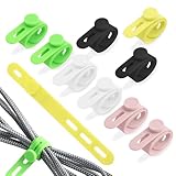 10 Pcs Silicone Cable Ties,Cable Ties Reusable,High Elasticity Cord Wraps for Electrical Cords, Cord Organizer for Earphone,Phone Charger(Multicolour)