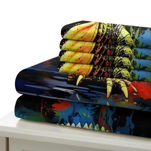 Parure de lit 3 pièces crocodile housse de couette 260 x 220 cm et taies d'oreiller - 6
