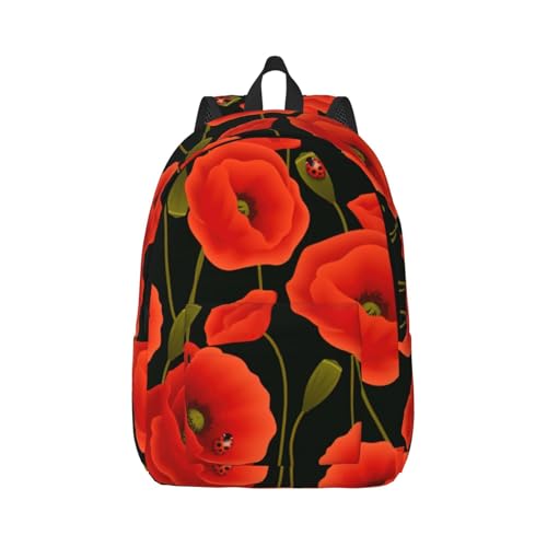 Sac à dos voyage toile coquelicot protège votre ordinateur portable avec confort