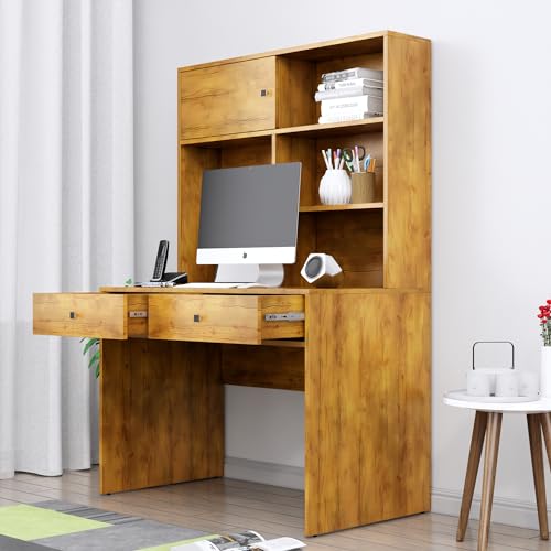 Image of Bniture Wooden Study Table for Home | Engineered Wood Study Table with 2 Drawers | Multi Purpose Computer Desk for Writing & Study | Laptop Table for Study Room & Office | Giant Wood