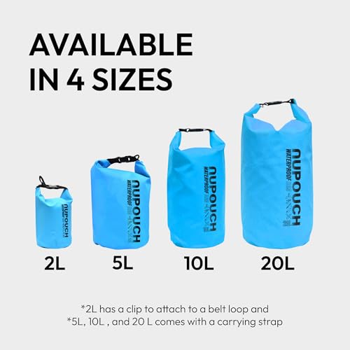 Nupouch Bolsa Seca Impermeable: 10 Litros Bolsa de Almacenamiento Ligera con Cierre Roll Top para Viaje, Natación, Paseo en Barco, Kayak, Camping o Playa miniatura 5