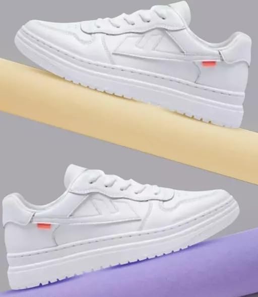 Image of Lightweight Breathable Sneakers for Men - All-Day Comfort ATR White