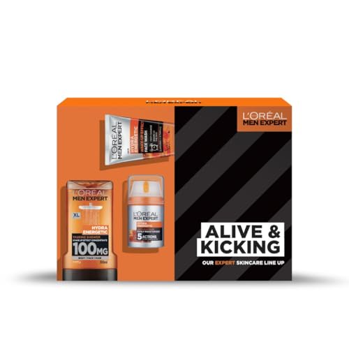 LOreal Men Expert Gift Set Hydra Energetic Alive and Kicking: Shower Gel Moisturiser and Face Wash