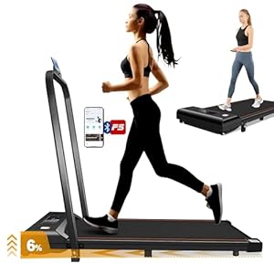 Elektrische loopband met helling, inklapbaar, ruimtebesparend, 3,0 pk, bluetooth-audio, app en afstandsbediening, led-display, instelbare snelheid 1-6 km/u