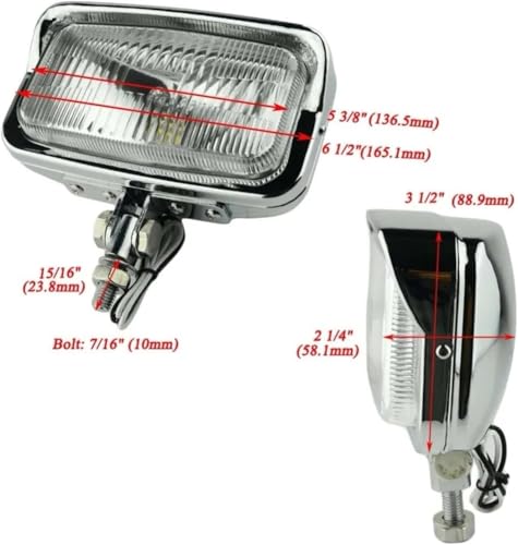 Phare moto rétro noir 10mm pour remplacer optique Chopper