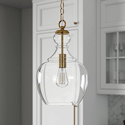 Image of Henn&Hart 11 inch Pendant Light Fixture with 6' Adjustable Cord, Gold