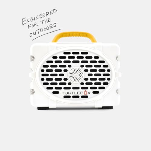Image of Turtlebox Original Gen 3: Portable Outdoor Bluetooth Speaker - Ultra-Loud (120dB), Waterproof (IP67), Rugged, Impact-Resistant, 3-Day Battery | Party Mode: Unlimited Pairing Stereo, White /Yellow