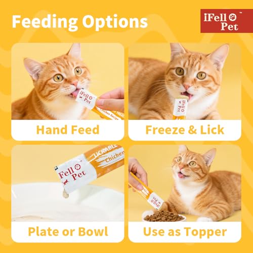 IFELLO PET Cat Treats, High-Meat High-Moisture Lickable Cat Treats, Variety Pack – Real Chicken & Seafood – Silky Creamy Purée – Grain-Free (15g Each | 12 Tubes) — view 5