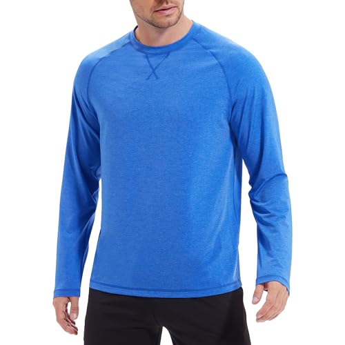 Image of Mens Swim Shirts UPF 50+ Sun Shirts Rash Guard Quick-Dry Fishing T-Shirts