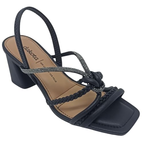 Sandália Dakota Feminina Salto Bloco 7cm Confortável (Rives Preto, BR, Adulto, Numérico, 37)