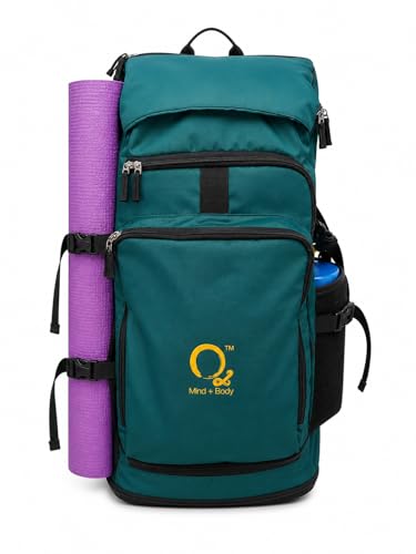 Image of O2 Travel Backpack | MATT Pack Bag 40L-50L Yoga Accessories Bag for Men & Women | Fits Regular & Extra Long Yoga Mats | Water Resistant with Laptop Compartment | for Trekking, Trip, Camping
