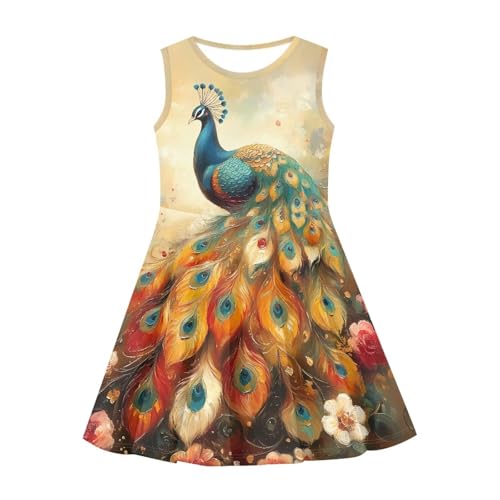 Sleeveless Dresses for Girls Kids Twirly Swing Dress for Summer A-Line Playwear Dress4