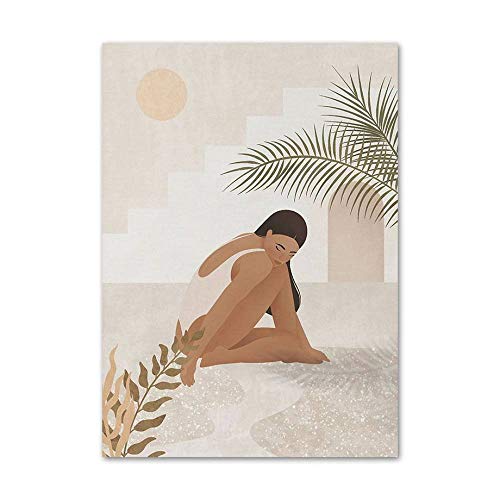 Decoración de la sala de estar sin recargar lienzo de elefante nórdico minimalista de 40x50 cm