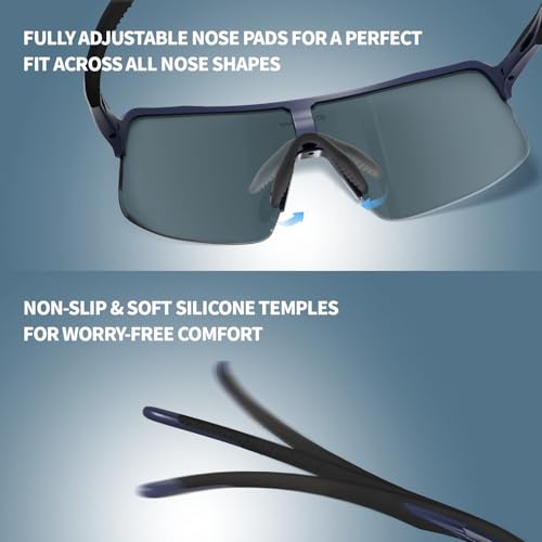 Image of BangLong XL 150MM Sports Sunglasses for Men Women - Ultralight 24g UV400 Protection Running Glasses for Cycling Hiking