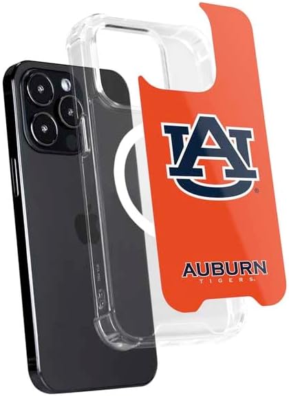 Skinit Phone Case Compatible with MagSafe iPhone 15 Pro Max - Officially Licensed Auburn University Logo Orange Design