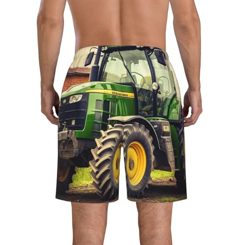 Men's Hawaiian Beach Shorts Cool Quick Dry Swim Trunks Summer Board Shorts Tractor Theme Bathing Suit3