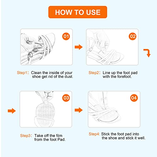 Image of Metatarsal Pads for Women Ball of Foot Cushions (2 Pairs Foot Pads) All Day Pain Relief and Comfort One Size Fits All Shoe Inserts