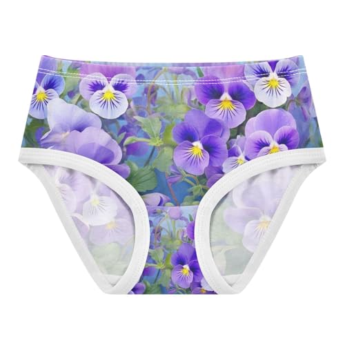 Pansy Flower Purple Toddler Girls Underwear, Underwear for Girls, 2T–8 Years