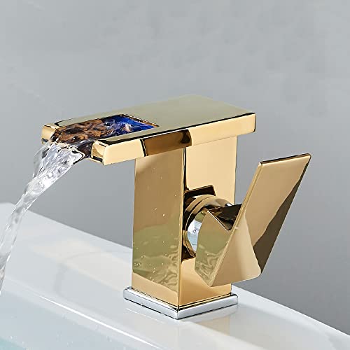 Robinet de cascade à LED en laiton pour éviter les brûlures au lavabo chaud froid