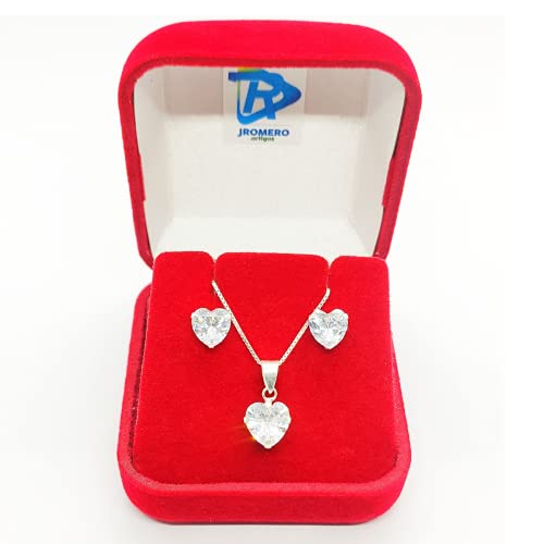 KIT FEMININO COLAR PONTO DE LUZ COM BRINCOS - PRATA925-45CM - 7MM - JROMERO ARTIGOS COR: NA CORAÇÃO;