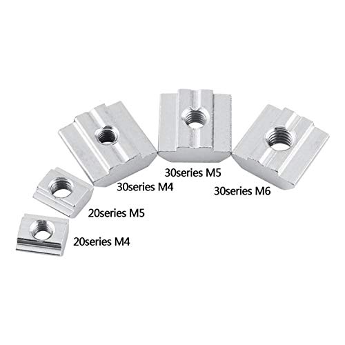 50Pcs T Slot Nuts M5 Hammer Head Sliding Fasteners EU Standard Aluminum Extrusion Profile Nickel Plated for Frame Building - Image 2