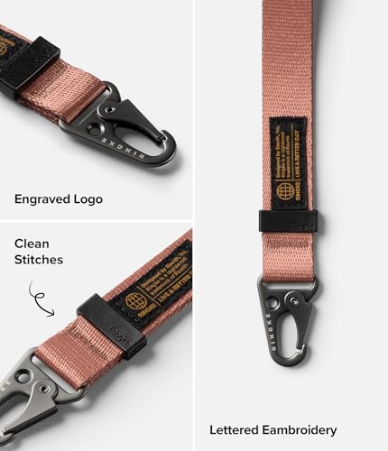 Ringke Tactical Webbing Hand Strap with Patch [Heavy Duty Tactical Carabiner] Durable Anti-Tear Multi-Purpose Phone Wrist Strap for Travel, Hiking, etc. - Dusky Pink - Image 7