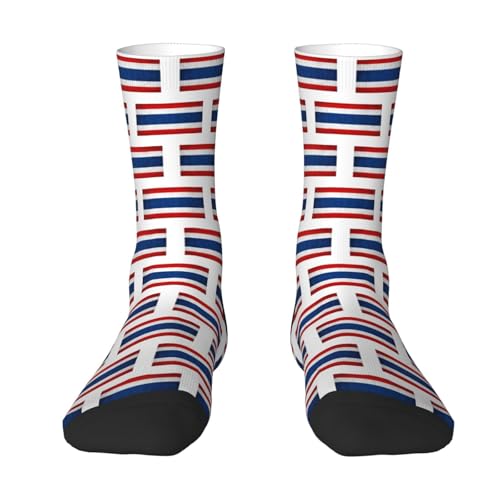 Chaussettes De Compression Drapeau De La Thaïlande Chaussette Soft Socquettes Respirabilité Work Socks Pour Sport Course À Pied Camping 40CM