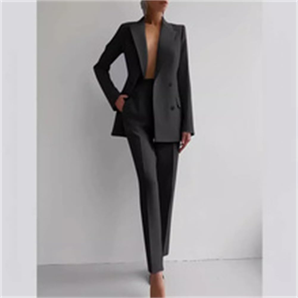 Conjunto elegante de 2 piezas para mujer, conjunto de blazer y pantalones, trajes de trabajo formales de negocios para mujer, trajes de trabajo de oficina
