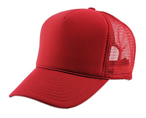 Image of NYFASHION101 Plain Mesh Trucker Hat - Breathable 6-Panel Daily Snapback Cap, Customizable Ideal for DIY Embroidery & Patches