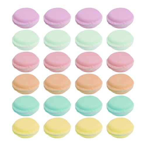 CVDYWDJIE Scatola di Macaron Multicolore da 24 Pezzi, Scatola di Immagazzinaggio Mini Macaron, Scatola di Gioielli da Viaggio Mini Macaron, Piccola Scatola di Gioielli Macaron
