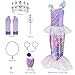 Meland Mermaid Dress - Little Mermaid Costume with Bag for Girls 3-10, Princess Dress Up Clothes for Birthday Gift, Halloween Costume for Toddler Kids 3,4,5,6,7,8,9,10 Years Old