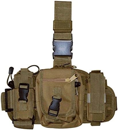 Army Tan Tactical Molle Drop Leg Mag Medic Utility Pouch Thigh Rig
