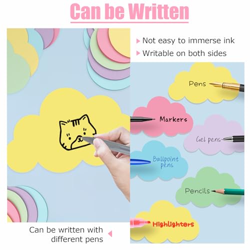 Wolken Moderationskarten, 50 Stück Moderationskarten Set, 5 Farben Metaplankarten Groß Präsentationskarten, Blanko Lernkarten für Büro Schule Präsentation und Moderation - 23 X 14cm