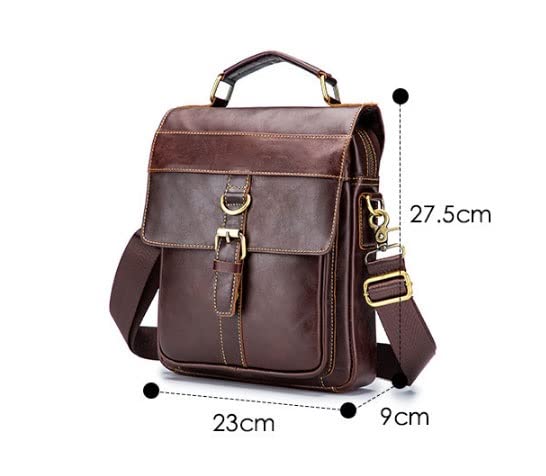 Mens Messenger Bag, Waterproof Vintage Leather Briefcase, Large Satchel Shoulder Bag2