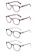 Produktbild JM Lesebrille Satz von 4 Qualität Federscharnier Leser Damen Herren Brille Für Lesen +2.5 Rot & Lila