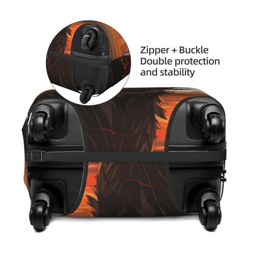 Luggage Cover for Travel Elastic Suitcase Cover Howling Wolf and Moon Luggage Covers Fashion Suitcase Protector Thickened Baggage Cover Dustproof Suitcase Sleeve Fits 18-32 Inch Luggage3
