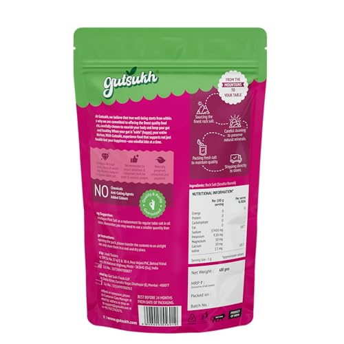 Image of Gutsukh Himalayan Pink Salt (400 gm) | Sendha Namak | Rock Salt | 84+ Minerals | 100% Natural | No Preservatives | No Chemicals | No artificial color | Unrefined