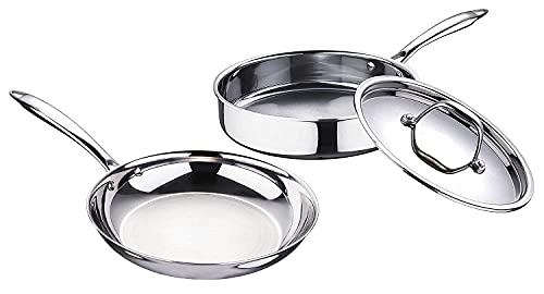 Bergner Argent Triply Stainless Steel 3 Pcs Cookware Set - Saute Pan
