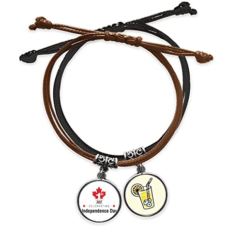 Bracelet cuir Canada l'unifolié le cadeau souvenir patriotique
